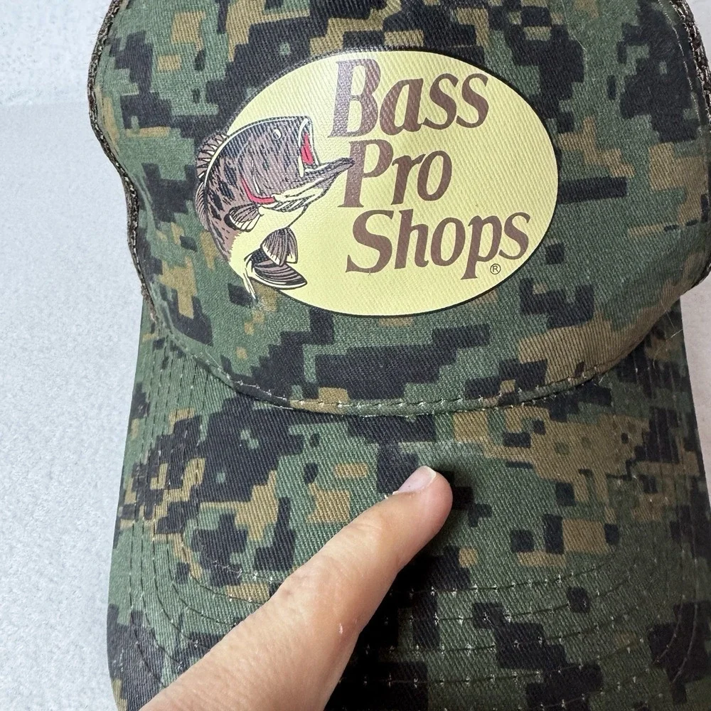Bass Pro Shops Hat Digital Camo Mesh Back Trucker Cap Adjustable SnapBack